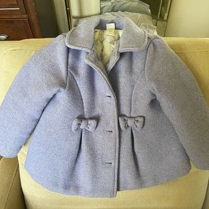 Little Me purple wool dress coat